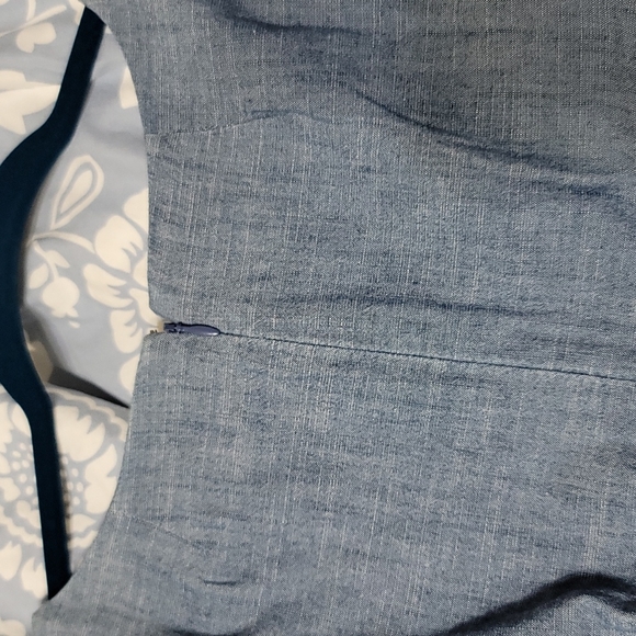 NWT! J.Crew factory chambray ruffle sleeve sheath dress - Picture 4 of 7